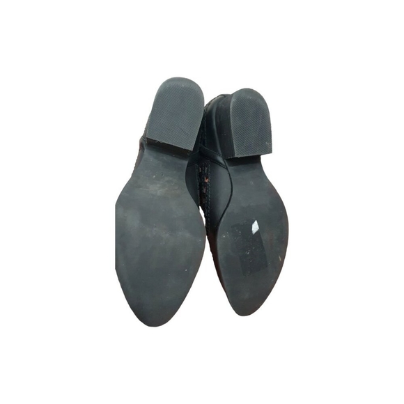 JEFFREY CAMPBELL Taggart Black Leather Ankle Bootie Boots Cut Outs Sz 6 EUC - Picture 7 of 7